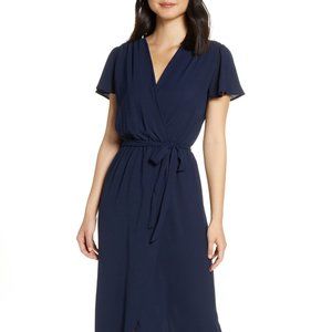 NWT Nordstrom High/Low Navy Wrap Dress